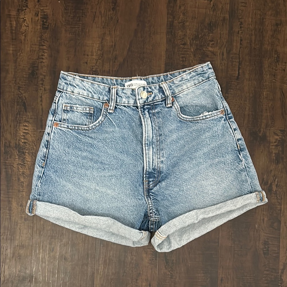 Zara Light Blue Denim Jean Shorts